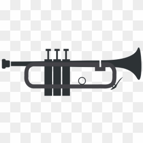 Silhouette Vector Drawing Of A Simple Trumpet - Animasi Terompet Tahun Baru, HD Png Download - trumpet png