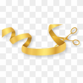 Opening Vector Golden, Picture - Gold Ribbon And Scissors Png, Transparent Png - gold ribbon png