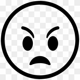 Angry Face Emoji Png, Picture - Angry Face Black And White, Transparent Png - angry emoji png