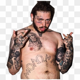 Post Malone Png Image Background - Post Malone Tattoos Body, Transparent Png - post it png