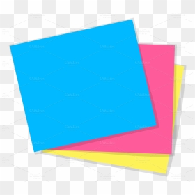 Blue Post It Note Png - Colored Paper Transparent Background, Png Download - post it png
