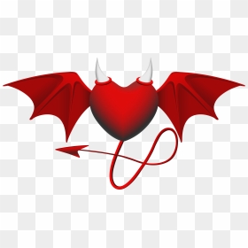 Devil Heart Png Clipart Image - Red Devil Wing Png, Transparent Png - devil png