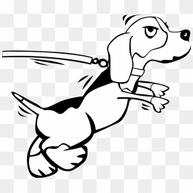 Dog On Leash Png Clip Arts - Animated Black And White Dog, Transparent Png - cartoon png