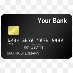 Black Credit Card Png Image - Bank Card Chip Png, Transparent Png - black rectangle png