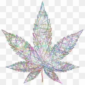 Marijuana Leaf Triangles Wireframe Prismatic - Cannabis Png Drawing, Transparent Png - pot leaf png