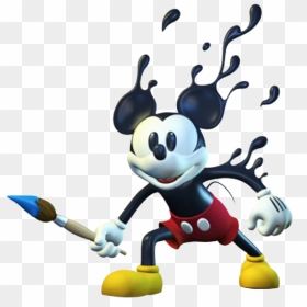 Epic Mickey 2 Clipart Vector Royalty Free Library Pin - Mickey Mouse With Paint Brush, HD Png Download - mickey png