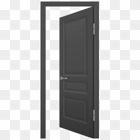 Open Door Grey Png Clip Art - Door Clipart Transparent Background, Png Download - black rectangle png