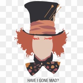 The Mad Hatter White Rabbit Cheshire Cat T-shirt Silhouette - Mad Hatter Drawings Cartoon, HD Png Download - alice in wonderland png