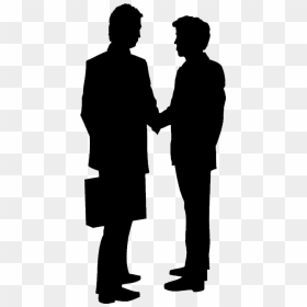 Handshake Sticker Decal - Silhouette Of Two Men Talking, HD Png Download - handshake png