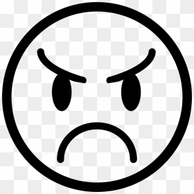 Angry Face Emoji Png, Picture - Angry Face Black And White, Transparent ...