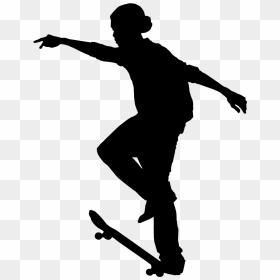 Skateboarding Black & White - Skateboarding Silhouette Transparent Background, HD Png Download - skateboard png