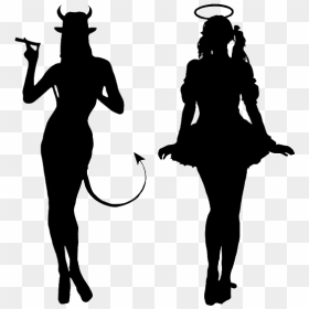Devil Shoulder Angel Decal Clip Art - And, HD Png Download - devil png