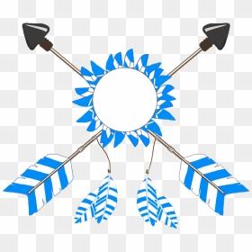 Crossed Tribal Arrows Blue Feathers - Blue Tribal Arrow Clipart, HD Png Download - tribal png