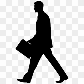 Man With Briefcase Silhouette, HD Png Download - person walking png