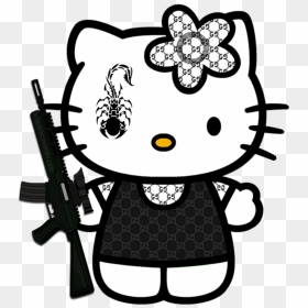 Hellokitty Gucci Ak47 Kidcore Cute Scorpion Hello Kitty - Hello Kitty, HD Png Download - ak 47 png