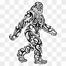 The Tribal Bigfoot Stroll Sticker - Bigfoot Black And White, HD Png Download - tribal png