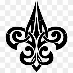 Tribal Fleur De Lis Black - Fleur De Lis Blue, HD Png Download - tribal png