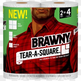 Brawny Paper Towels Tear A Square, HD Png Download - paper tear png