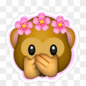 Money Clipart Emoji - Monkey Emoji With Flower Crown, HD Png Download - money emoji png