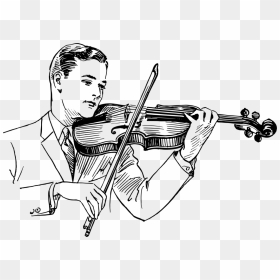 Onlinelabels Clip Art Vintage Man Playing Violin Line - Man Playing Violin Clipart, HD Png Download - violin png