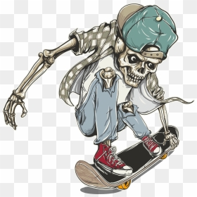 Vector Skeleton Skateboard Png Freeuse Stock - Skate Or Die Transparent, Png Download - skateboard png