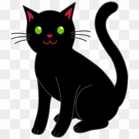 Clipart Black Cat Clip Art Free Stock Simple Black - Halloween Black Cat Clipart, HD Png Download - black cat png