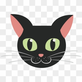 Black Cat Head Png - Cartoon Cat Head Png, Transparent Png - black cat png