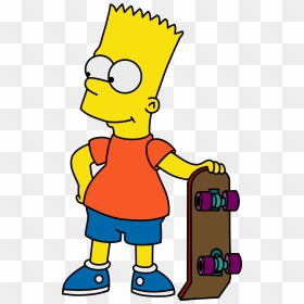 Bart Simpson Skateboard - Easy Bart Simpson Drawing, HD Png Download - skateboard png