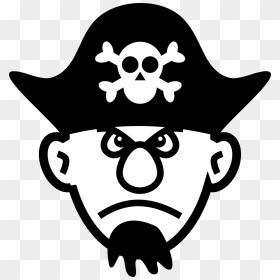 Angry Young Pirate Clip Arts - Pirate Face Clipart Black And White, HD Png Download - pirate png