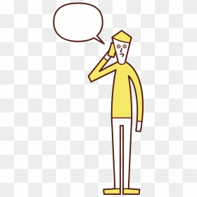 Illustration Of A Man Talking On The Phone - 電話 する 人 イラスト, HD Png Download - people standing and talking png