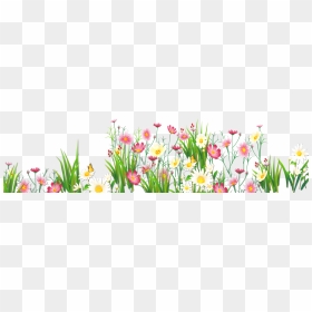 Flower With Grass Png, Transparent Png - pink flower png