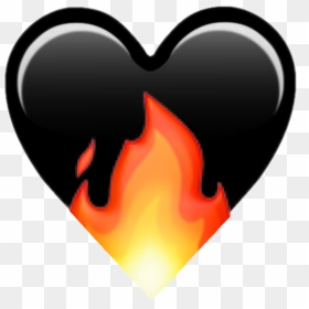 #blackheart #heart #heartfire #fire - Black Heart Fire Png, Transparent Png - black heart png