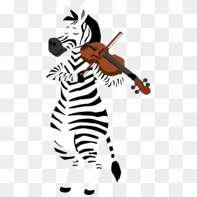 Zebra Playing Violin Clipart - Illustration, HD Png Download - violin png
