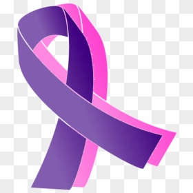 Pink And Purple Ribbon Together, HD Png Download - pink ribbon png