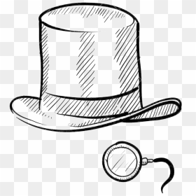 Monocle Sketch , Png Download - Monopoly Man Top Hat, Transparent Png - monocle png