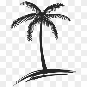 Transparent Treeline Silhouette Png - Coconut Tree Line Drawing, Png Download - palm tree silhouette png
