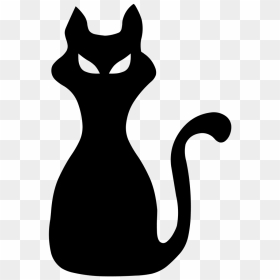 Halloween Cat Silhouette, HD Png Download - black cat png