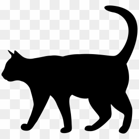 Cat Silhouette Png Transparent Clip Art Image, Png Download - black cat png