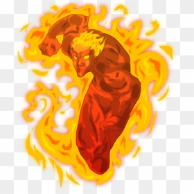 Transparent Man On Fire Clipart - Cartoon Human Torch Png, Png Download - torch png