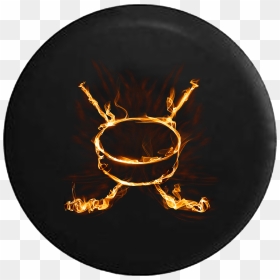 Flaming Realistic Fire Hockey Stick & Puck Rv Camper - Hockey Stick On Fire Png, Transparent Png - realistic fire png