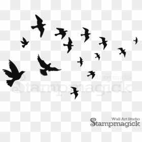 Transparent Flock Of Birds Silhouette Png - Wall Art Switchboard Painting, Png Download - birds flying png