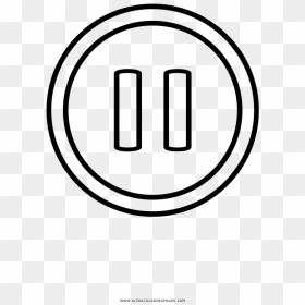 Pause Button Coloring Page - Button Image For Colouring, HD Png Download - pause button png