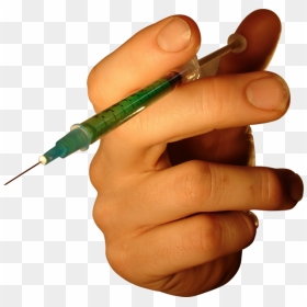 Hand Holding Syringe Png, Transparent Png - syringe png