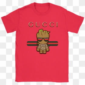 Download Gucci Guardians Of The Galaxy Baby Groot Shirts - Transparent Background Gucci Shirt Png, Png Download - gucci png