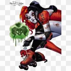 Harley Quinn On Roller Skate, HD Png Download - harley quinn png