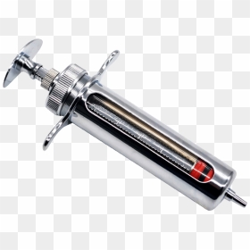 中农兽用器械50ml金属注射器 猪牛羊用大号针管针筒 金属注射针器 - Blade, HD Png Download - syringe png