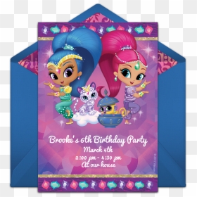 Shimmer And Shine Birthday Party Invite, HD Png Download - shimmer and shine png