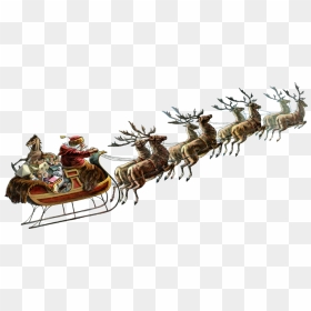 Thumb Image - Santa Claus Sleigh Png, Transparent Png - reindeer png