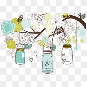 Baby Shower Invites Background - Baby Shower Invite Background, HD Png Download - mason jar png