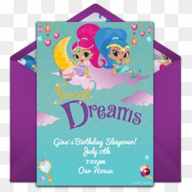Shimmer And Shine Sleepover Invitation, HD Png Download - shimmer and shine png